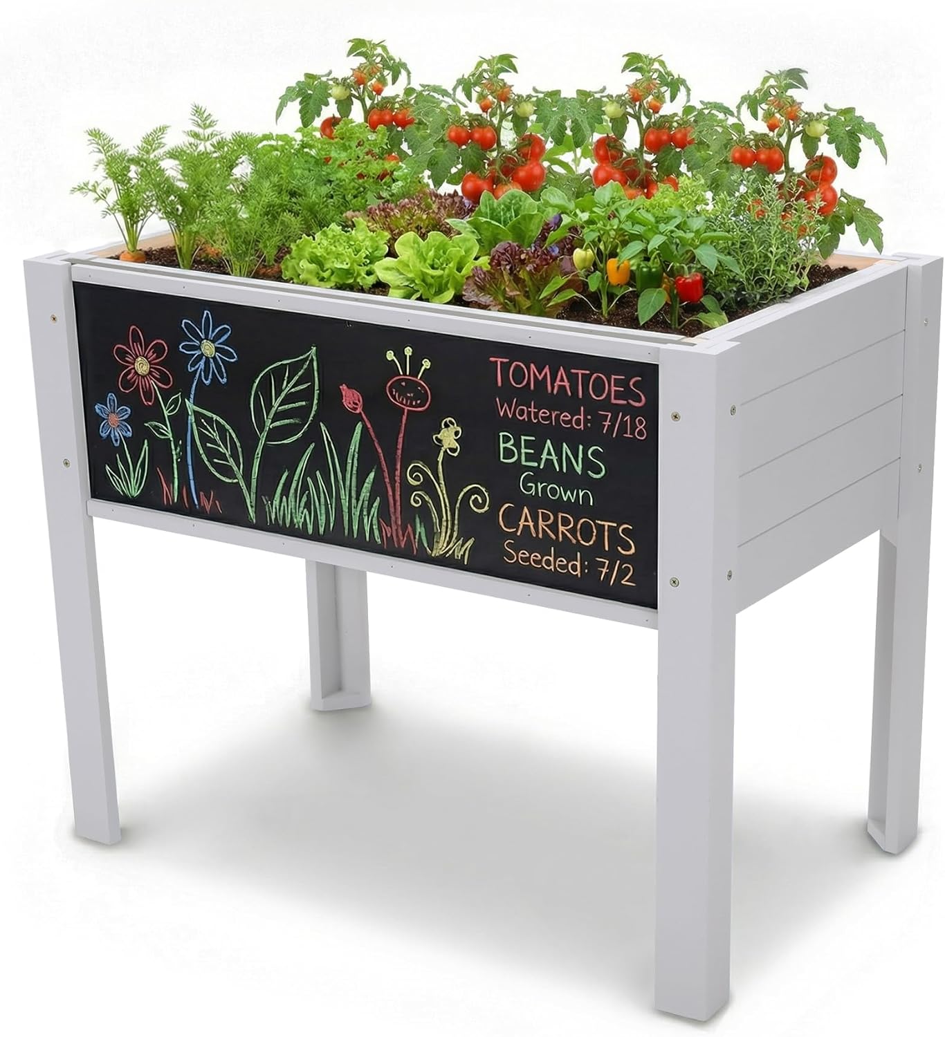 Kids Outdoor Chalkboard - Kids Raised Garden Bed with DIY