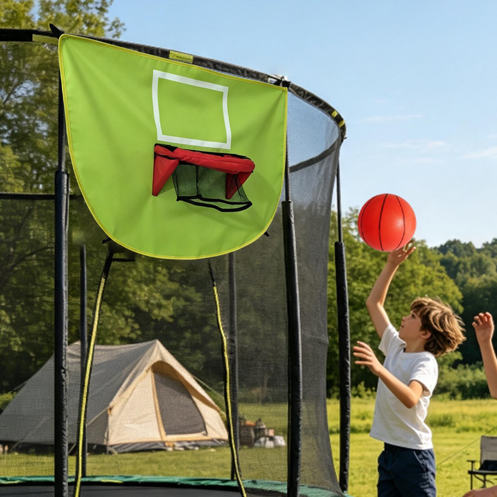 Kids Outdoor Basketball Hoop - Trampoline Hoop with Pump 3 Balls