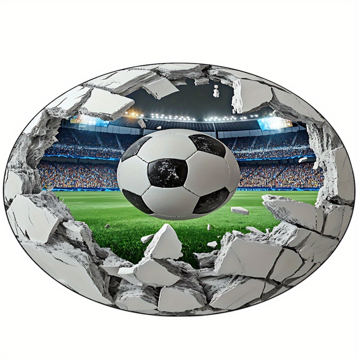 3D Football Field Round Area R - Kids Outdoor Mat Waterproof recension och pris