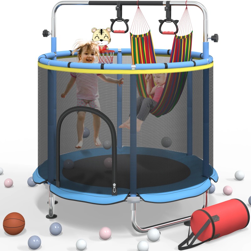 5FT Toddler Trampoline 8-in-1  - Kids Outdoor Basketball Hoop recension och pris
