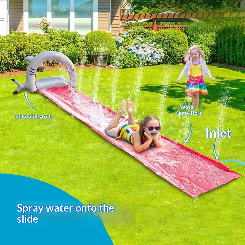 Inflatable Whale Water Slide S - Kids Outdoor Water Sprinkler recension och pris