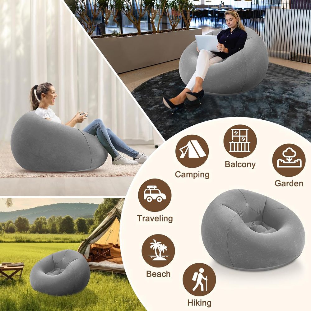 Inflatable Bean Bag Chairs, Gr - Kids Outdoor Lounger Chair recension och pris