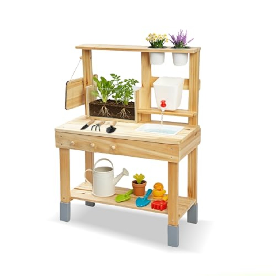 Outdoor Kids Potting Bench Wit - Kids Outdoor Chalkboard recension och pris