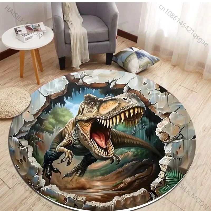 HD 3D Dinosaur Print Round Rug - Kids Outdoor Mat Waterproof recension och pris