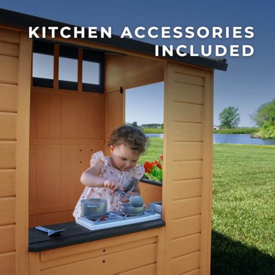 Outdoor kids playhouse: cedar  - Kids Outdoor Chalkboard recension och pris