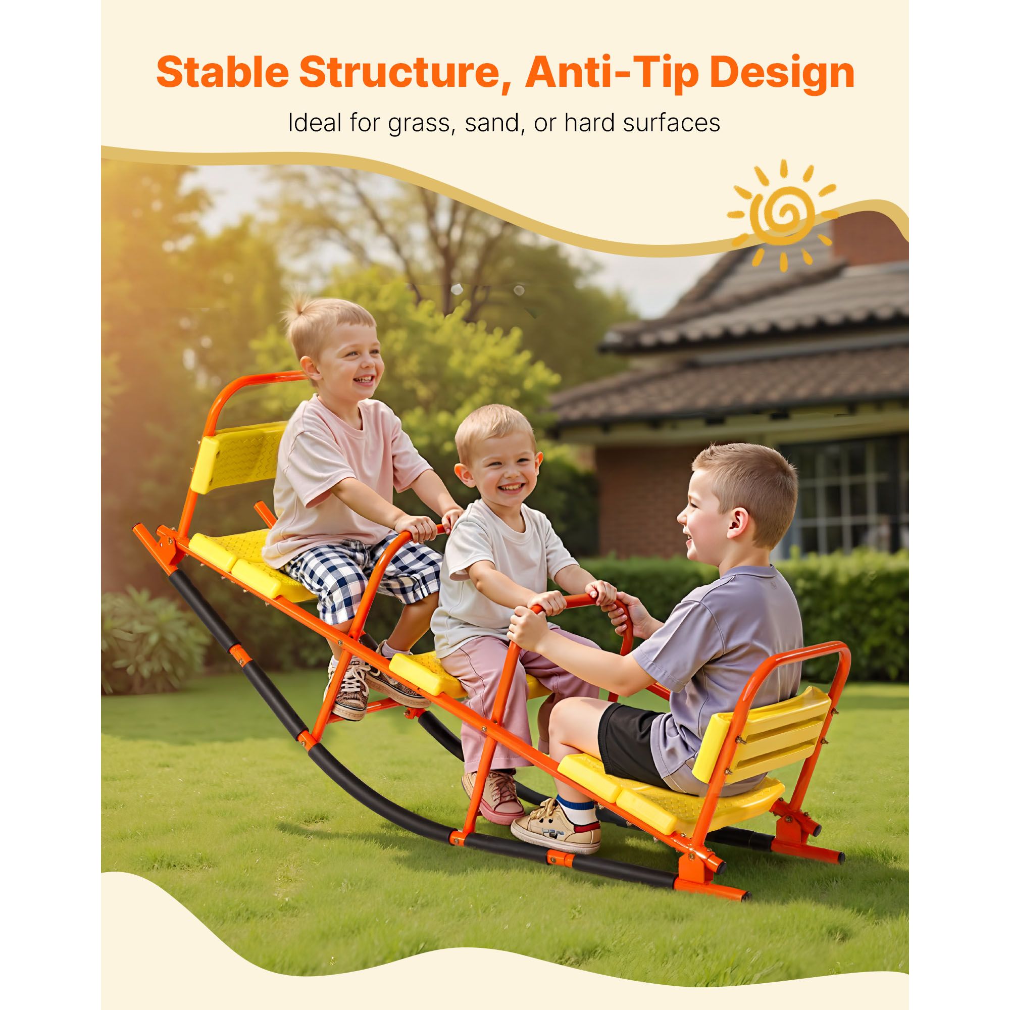 Kids Seesaw, 200 lbs Load Capa - Kids Outdoor Lawn Equipment recension och pris