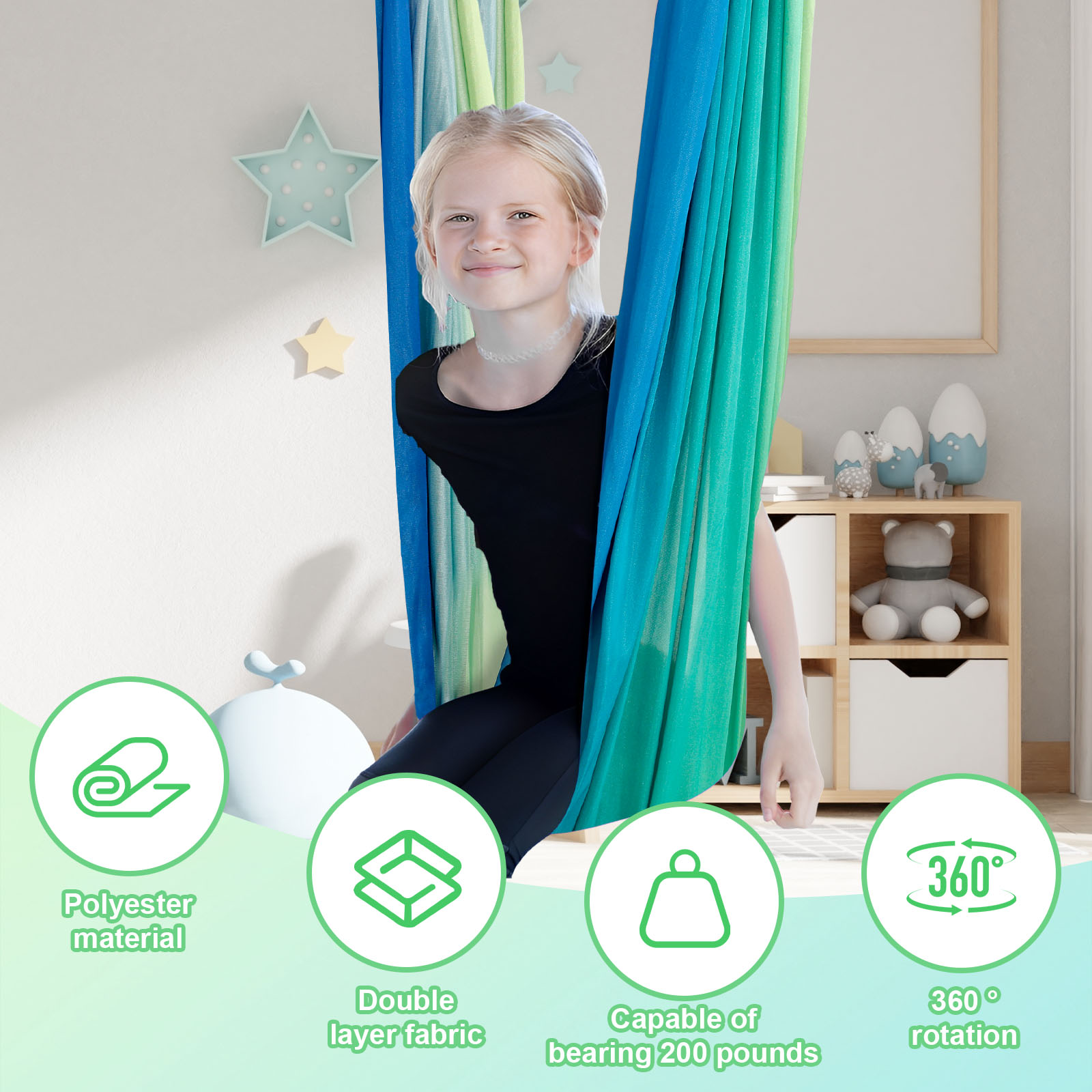 Kids Sensory Swings Double Lay - Kids Outdoor Hammock recension och pris
