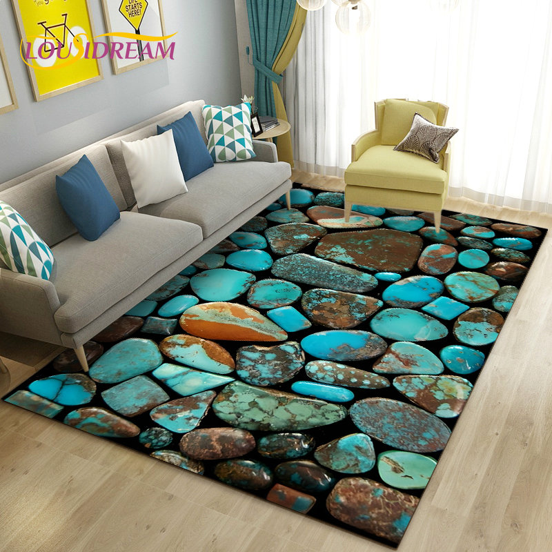 3D Colorful Cobblestone Stone  - Kids Outdoor Mat Waterproof recension och pris