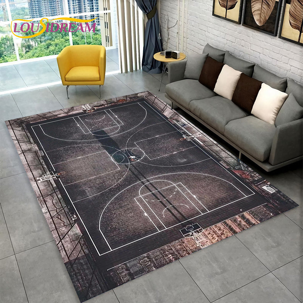 3D Basketball Cour Cartoon Are - Kids Outdoor Mat Waterproof recension och pris
