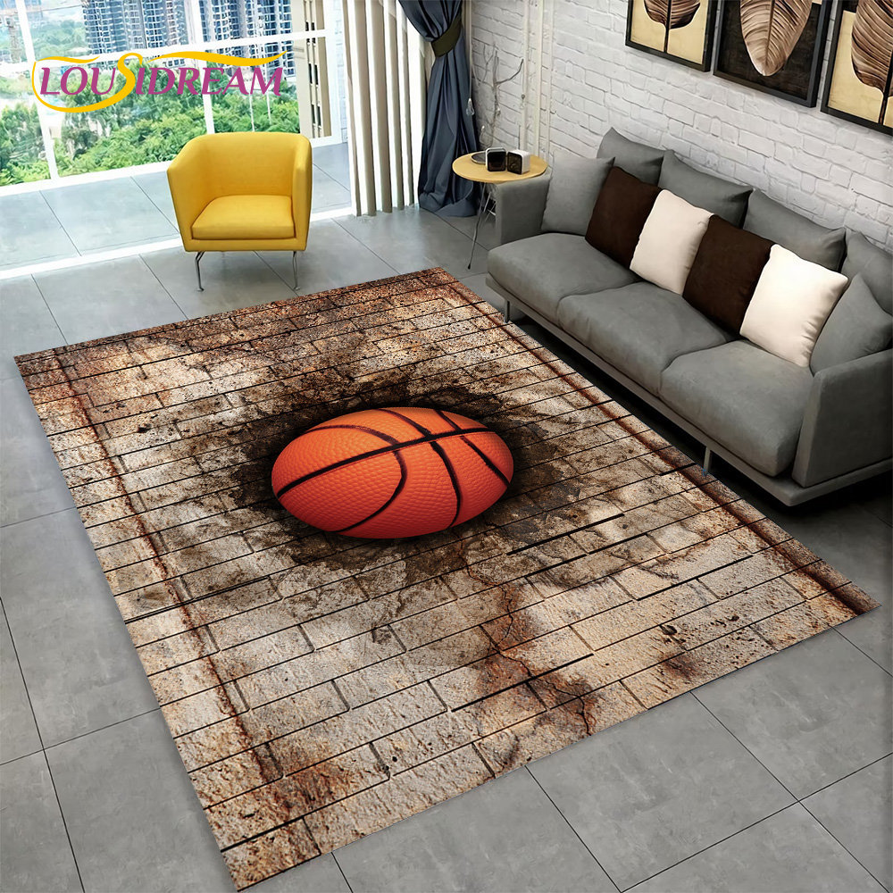 3D Basketball Cour Cartoon Are - Kids Outdoor Mat Waterproof recension och pris