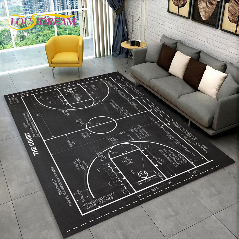3D Basketball Cour Cartoon Are - Kids Outdoor Mat Waterproof recension och pris
