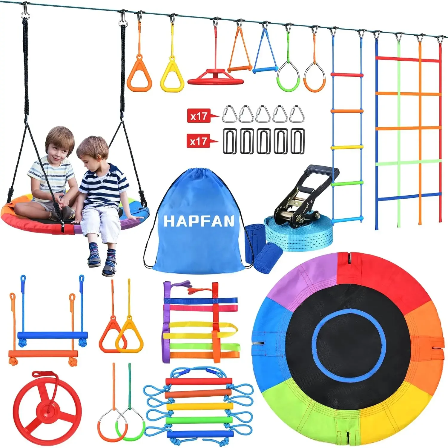 Activity priceHapfan 50 FT Nin - Kids Outdoor Ninja Playset recension och pris