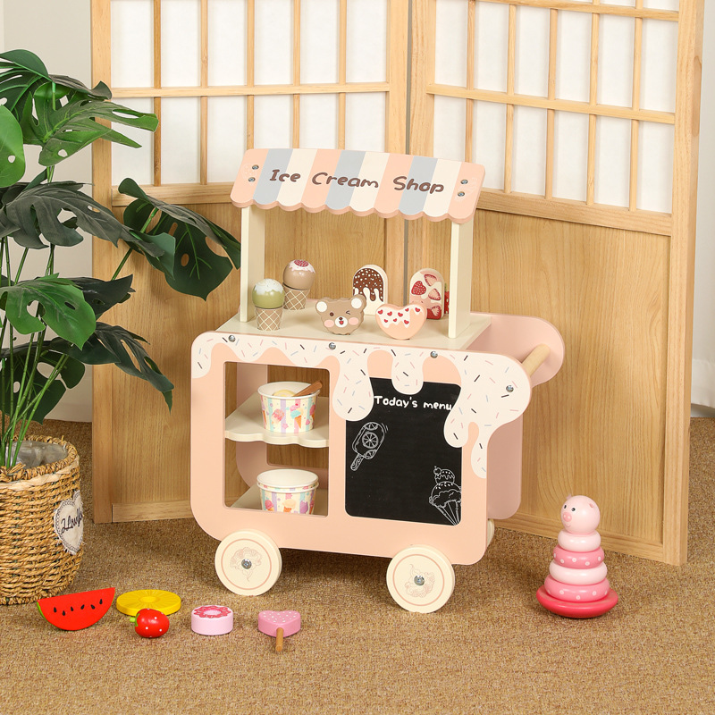 Children Toy Wooden Ice Cream  - Kids Outdoor Chalkboard recension och pris