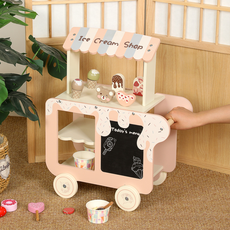 Children Toy Wooden Ice Cream  - Kids Outdoor Chalkboard recension och pris