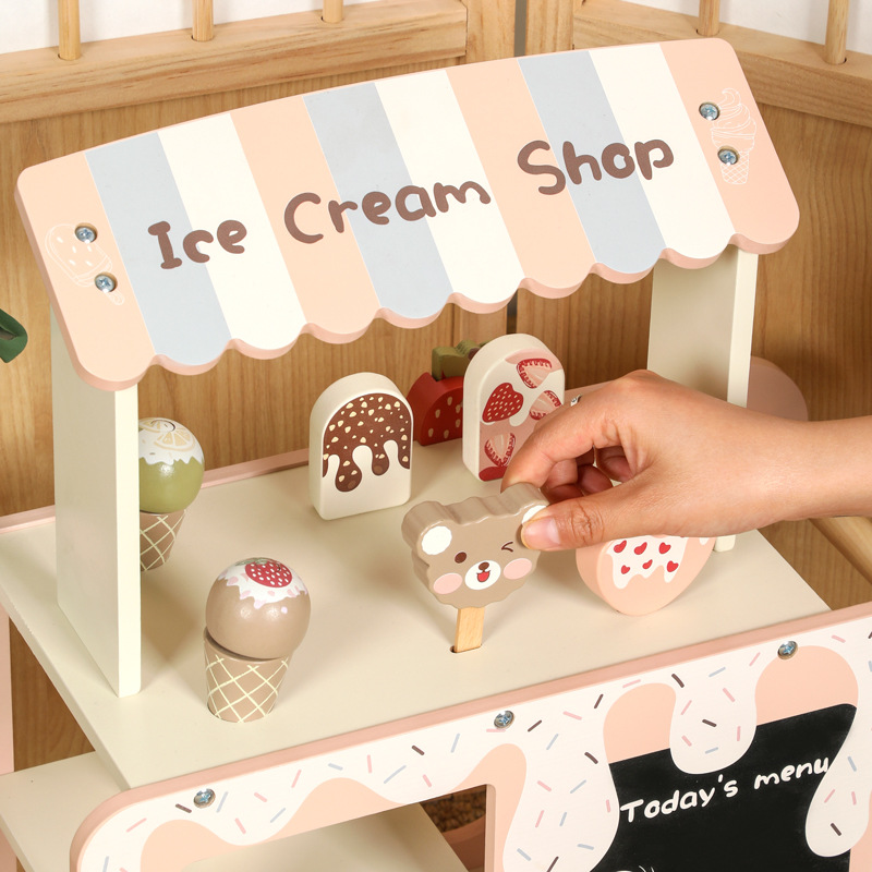 Children Toy Wooden Ice Cream  - Kids Outdoor Chalkboard recension och pris